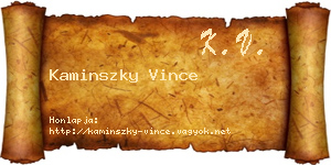 Kaminszky Vince névjegykártya