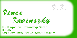 vince kaminszky business card